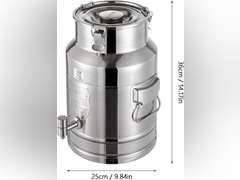 15L/3.96Gallon Milk Can with Faucet, Heavy Duty Milk Jug Milk Bucket Transport Container Wine Pail Bucket Bottle Stainless Steel with Sealed Lid for Milk and Wine Liquid Storage 66