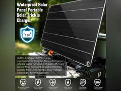 Saillong 10W 12V Solar Car Battery Charger Maintainer, Waterproof Solar Panel Portable Solar Trickle Charger with Cigarette Lighter Plug Alligator Clip for Car Motorcycle Boat Marine RV 19