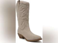 Soda Red Reno Western Cowboy Pointed Toe Knee High Pull On Tabs Boots All-White size: 6.5 18