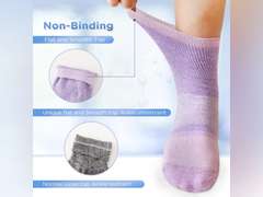 Bulinlulu Bamboo Viscose Diabetic Socks for Women&Men,6 Pairs Non Binding Diabetic Ankle Socks,Wide Socks Size 6-9 9-11 18