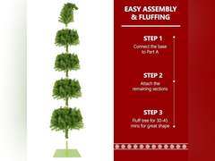 BLACICO Green Santa's Hat Christmas Tree, Easy Assembly with Metal Stand and Hinged Branches for Home Party Decoration, 6ft Whimsical Christmas Tree - Christmas Decorations 49