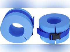 HISTAR Set of 2 Foam Swim Aquatic Cuffs,Water Aerobics Equipment Float Ring Fitness Exercise Set, Ankles Arms Belts with Quick Release Buckle for Swim Fitness Training Set (Blue) 18