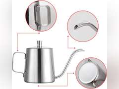 GWHOLE Small Pour Over Gooseneck Coffee Kettle Long Narrow Drip Spout Coffee Tea Pot for Stove Top - Silver, 350ML/12 Oz 13