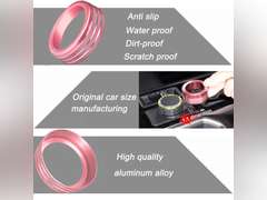 SENSHINE Air Condition, Vent Knob Cover for 2021 2022 2023 2024 Ford Bronco Sport Accessories AC Climate Headlight Contorl Volume Tune Switch Ring 4WD Knob Gear Shift Switch Knob Covers 11Pcs (Pink) 35