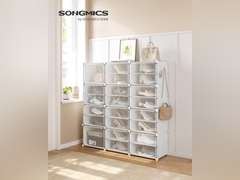 SONGMICS Shoe Rack Organizer, 8-Tier Shoe Storage Cabinet for Closet and Entryway, Holds 48 Pairs of Shoes, Adjustable,White ULPC040W01 82