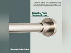 Artiwell Heavy Duty Shower Rod, Adjustable Shower Curtain Rod, Expandable 47-84 Inch, Permanent Mount Shower Rod, Never Rust Stainless Steel For Window Curtain and Closet, Brushed Nickel 44