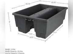 Railing Planter - 20.75-Inch Flower Box with Drainage Insert - 6-Gallon Outdoor Planter Box - Deck, Porch, or Balcony Planter by Pure Garden (Gray) 52