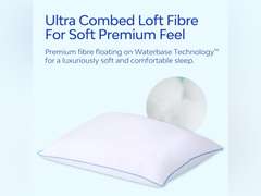 Water Pillow - Elite Collection, Fiber Pillow. Orthopedic Pillow for Neck Pain Relief, Adjustable Water Pillow for Sleeping. (Single Pillow), White 92