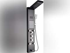 LED Shower Panel Tower System Digital Display Shower Column Stainless Steel Shower Panel System, Shower System with Shower Head, Handheld Shower Body JetsTub Spout,Gold (Black) 579
