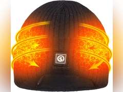 Sun Will Battery Heated Beanie Hat,Electric Rechargeable Warm Winter Heated Fleece Cap 60