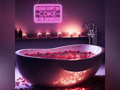 Please Don t Do Coke in the Bathroom Neon Sign Wall Decor LED Bedroom Dorm Office Wall LED Neon Light Brightness,Light Up Sign for Party Decor,Bathroom,Christmas Gifts 23