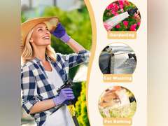 Garden Hose 100 FT Lightweight No-Kink Water Hose with 10 Functions Spray Nozzle and 3/4" Brass Connectors, Flexible, Leakproof, for Lawn Watering, Floor Cleaning, and Car Washing, Black 26