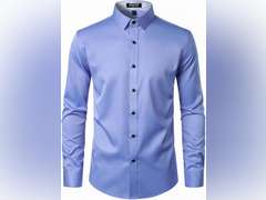 Men's Stretch Multi-Use Long Sleeve Dress Shirts Party Prom Wedding Shirts with Slight Sheen, size XXXL 16