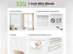 DEZ FURNISHINGS Cordless 1" Mini Blind, Room Darkening, 29" W x 48" H, Pearl White 16
