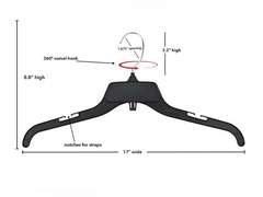NAHANCO 484B Plastic Top Hangers, Lightweight, 17", Black (Pack of 200) 73