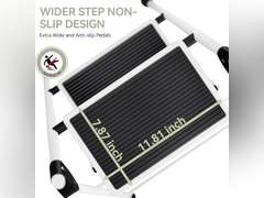 KINGRACK 3 Step Ladder, Folding Ladder with Non-Slip and Wide Pedal, Small Ladder with Handle, Heavy Duty Steel Ladder, Lightweight and Portable Step Ladder, White 89