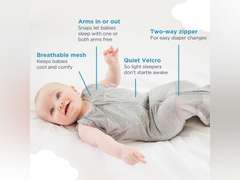 Happiest Baby Sleepea 5-Second Swaddle - 100% Organic Cotton Baby Swaddle Blanket - Doctor Designed Promotes Healthy Hip Development (Ivory Planets, Small) 30