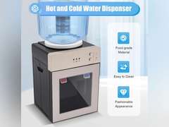 Hot and Cold Water Dispenser, 3/5 Gallon Top Loading Water Cooler, Electric Water Cooler Dispenser, Countertop Water Dispenser for Home Office Dormitory Use, 110V 550W 66