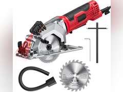 Mini Circular Saw 4.8 Amp 4-1/2 Inch Compact Circular Saw 3500RPM Electric Circular Saws with Cutting Guide for Wood Tile and Plastic Cuts 110