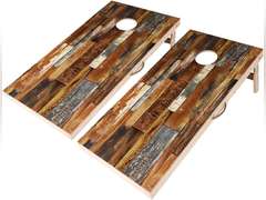 Welldo Sports 4x2 Feet Regulation Wood Cornhole Boards, Both Sides PrintedWood Grain Cornhole Set with 8 Cornhole Bean Bags for Indoor Outdoor CornholeToss Games (4'x2' Boards with Dark Red Bean Bags) 147