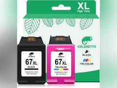 COLORETTO 67XL Ink Cartridge Replacement for HP Envy 6000 Ink Cartridges, 67 XL for Envy 6455e 6055e 6400 Deskjet 2800e 2827e 2855e 2852e 4255e 4155e 4227e 4252e for HP 67 HP67 Black/Color Combo Pack 30