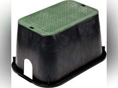 NDS D1000-SG Rectangle Valve Box with Drop-In Cover, 10-Inch by 15-Inch by 10-Inch, Black/Green 37