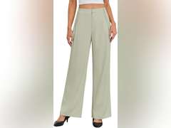 Gracyoga Women's Wide Leg Petite Dress Pants High Waisted Casual Work Trousers 2025 Business Outfits with Pockets, size L 20