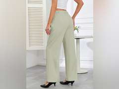 Gracyoga Women's Wide Leg Petite Dress Pants High Waisted Casual Work Trousers 2025 Business Outfits with Pockets, size L 20