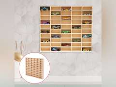 Wood Car Display Rack Toy, Book Organizer Shelf Shelves,Storage,Toys Storage Stand Organizer for Doll,Diecast Car,Collectibles Counter Store, 66 grids 80