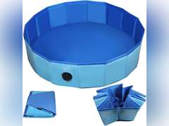 Chicken Dust Bath Tub, Foldable 33" Chicken Bath Dust PVC Pet Sand Bath Pool for Chickens, Ducks, Cats, Dogs, Quails for Farms, Chicken Coops Lime (Blue) 26