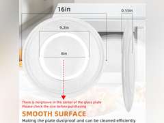 Microwave Glass Plate 16 inch WB27X43590 WB49X10166 Glass Turntable Plate Compatible with G.E Microwave Replace AP4345996 PS2321884 EAP2321884 JES2051DN2WW JES2051DN1BB PEB2060DM1CC by Fetechmate 35