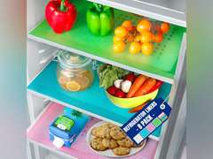 Refrigerator Liners for Shelves (8 Pack) by Linda s Essentials - Non-Adhesive Shelf or Drawer Liner, BPA-Free Fridge Mats for Kitchen & Cabinets, Easy to Clean, Ideal Household Essentials(Multi Color) 10