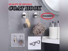 GERZWY Bath Towel Hook SUS 304 Stainless Steel Coat/Robe Clothes Hook for Bath Kitchen Modern Hotel Style Wall Mounted 2 Pack Polished Chrome AG-1107B-JG 17