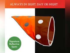 SPOT THE DOG! Reflective Bandana Bib Safety Apparel for All Dogs - Easy Fastening Closure, High Visibility Fluorescent Orange M-L 20