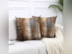 ONELZ Brown Throw Pillows and Grey Throw Pillows Decorative Pillow Covers for Couch Two Sides Printed, Fashion Style Zippered Cushion 17 X 17 Pillow Cover Set of 2,Brown and Grey 13