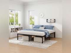 Metal Bed Frame,King Size Bed Frame with Storage Space,Heavy Duty Sturdy Mattress Foundation,Easy Assembly,No Box Spring Needed, Black,18 Inch,King 70