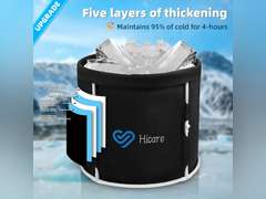 One-Second Installation Portable Ice Bath Tub for Athletes Adults, 108 gal Cold Plunge Tub Outdoor, Cold Ice Pod Tub for Cold Water Therapy Recovery, Inflatable Ice Bath Barrel Plunge Pool 55