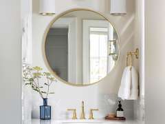 Gold Round Mirror, 24 inch Circle Mirror, Gold Metal Frame Bathroom Mirrors, Round Wall Mounted Mirrors for Bathroom, Hallway, Living Room, Bedroom. 37