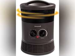 Honeywell HHF360V 360 Degree Surround Fan Forced Heater with Surround Heat Output Charcoal Grey Energy Efficient Portable Heater with Adjustable Thermostat & 2 Heat Settings, Small 35
