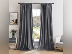 MIULEE Grey Velvet Curtains Thermal Insulated Blackout Curtain Drapes for Bedroom Living Room Darkening 84 Inches Long Curtains Panels Rod Pocket Set of 2 39