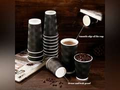 Lamosi 8 oz Disposable Coffee Cups - 120 Pack, Insulated Corrugated Paper Cups, Kraft Ripple Wall Cups for Hot Beverage or Cold Drinks (Black) packing damage 26