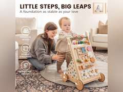 Tiny Land Wooden Baby Walker, Baby Push Walker, Montessori Walker Push Toy, Ajustable Speed Baby Walker for Boys and Girls, Baby Activity Center, Best Toys for Kids Development 90