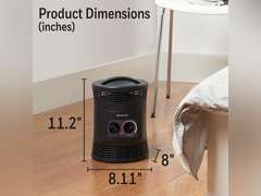 Honeywell HHF360V 360 Degree Surround Fan Forced Heater with Surround Heat Output Charcoal Grey Energy Efficient Portable Heater with Adjustable Thermostat & 2 Heat Settings, Small 35
