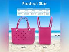 EVA Beach Tote Bag - Waterproof Washable Tip Proof Durable Open Tote Bag for the Beach Boat Pool Sports 37