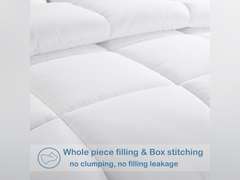 EASELAND All Season King Size Soft Quilted Down Alternative Comforter Reversible Duvet Insert with Corner Tabs,Winter Summer Warm Fluffy,White,90x102 inches 57