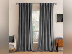 (Similar)Grey Velvet Curtains 84 inches 2 Panels - Luxury Blackout Curtains for Bedroom Living Room Thermal Insulated Super Soft Window Drapes Rod Pocket & Back Tab, W52 x L84 inches 46