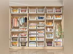 (Similar model) 5 Packs Stackable Plastic Storage Basket for Closet Foldable Closet Organizers and Storage Bins for Shelves Storage Drawer Container for Clothes, Wardrobe, Pantry, 5L 36