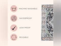 Blue Kitty Washable Litter Trapping Mat - 2 Pack, Large Reusable, 36x48 Inches, Paw-friendly, Waterproof, Non-slip, Compatible With Cat Box 29