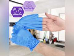 MED PRIDE Disposable Multipurpose Hand Protection Nitrile-Vinyl Blend Exam Gloves, Medium 100 - Powder, Latex & Rubber Free - Single Use Non-Sterile Protective Gloves 9