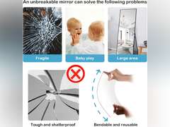 SLDIYWOW Wall Mirror Full Length, 4Pcs Full Body Mirror for Bedroom, Safety Unbreakable Mirror Great for Baby Kids Toddler, Full Body Mirror Tiles for Bedroom, Home Gym, Living Room 19